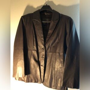 Vintage 80-90’S  Leather Jacket from John Paul Richard Size 22 biker brown
